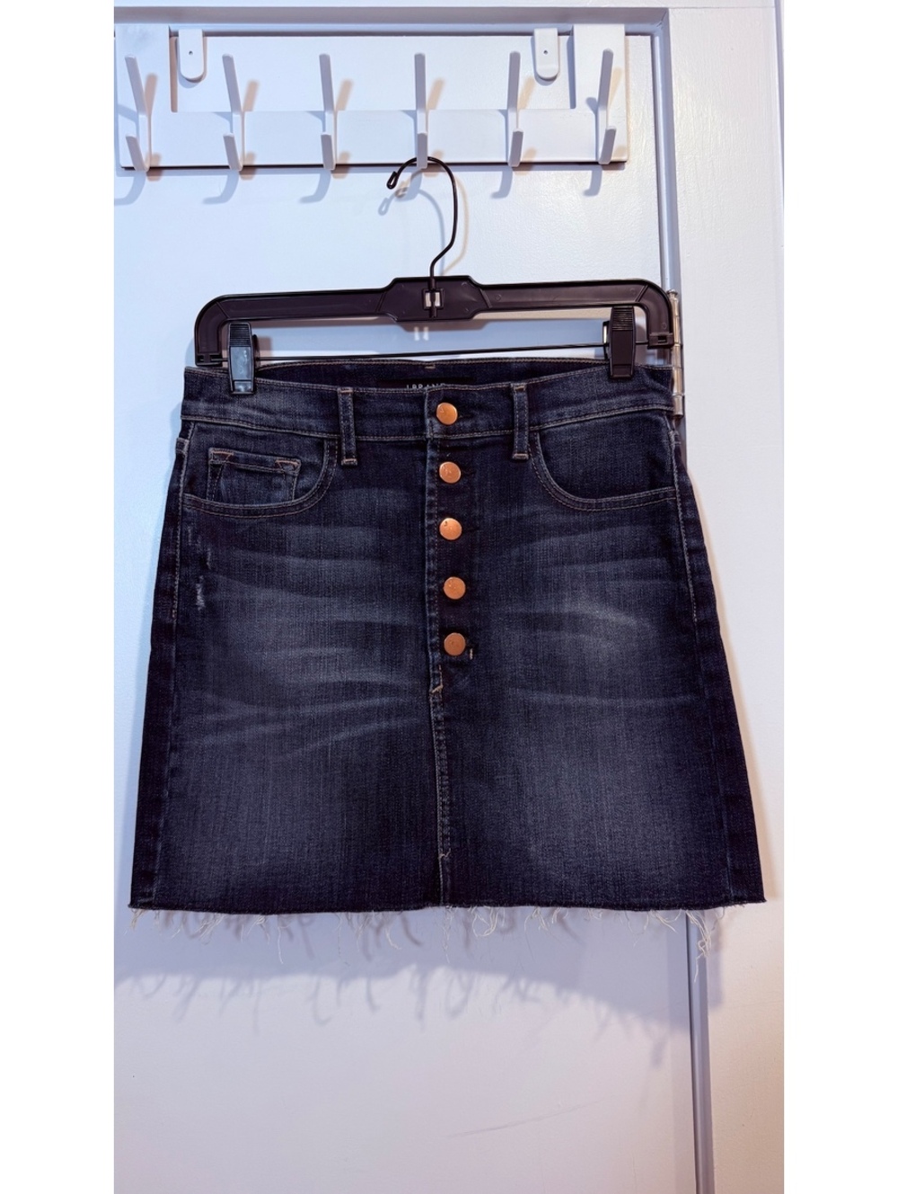 J Brand Dark Wash Denim Button-Front Mini Skirt Size 26